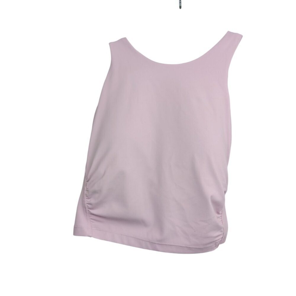 ATHLETA Women's High Neck Crop Top Size M Pink Padded Bra Crisscross Back